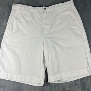 Polo Ralph Lauren Relaxed Fit White Chino Shorts Mens 36 Navy Pony Logo